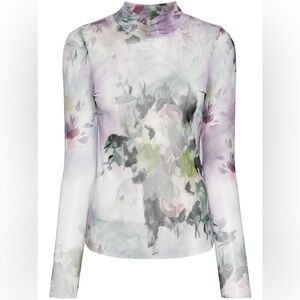 Ted Baker Floral Printed Mesh Top